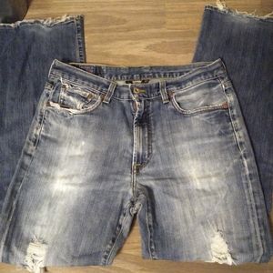 Mens Distressed Lucky Brand Boot Cut Jeans